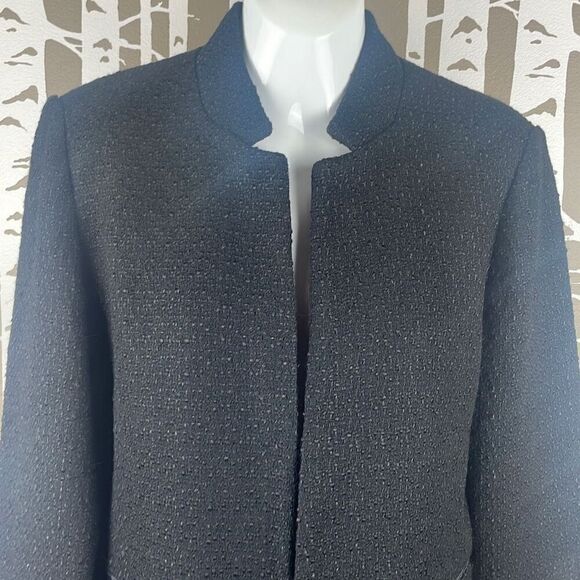 Chico's Novelty Sleeve Tweed Textured Jacket Blazer 0 Black - Picture 9 of 16
